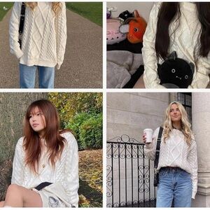 Vamtac Womens Oversized Sweaters Cable Knit Long Sleeve Loose Casual Pullover 🔶